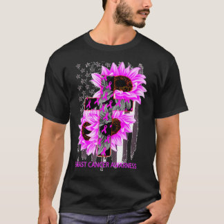 T-shirt Pink Ribbon Sunflower Breast Cancer Awareness