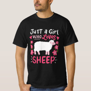 T-shirt Pink Sheep   Just A Girl Who Loves Sheep Venin