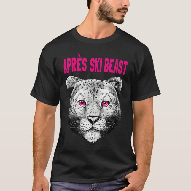 T-shirt Pink Style Apres Ski Snow Leopard (Devant)