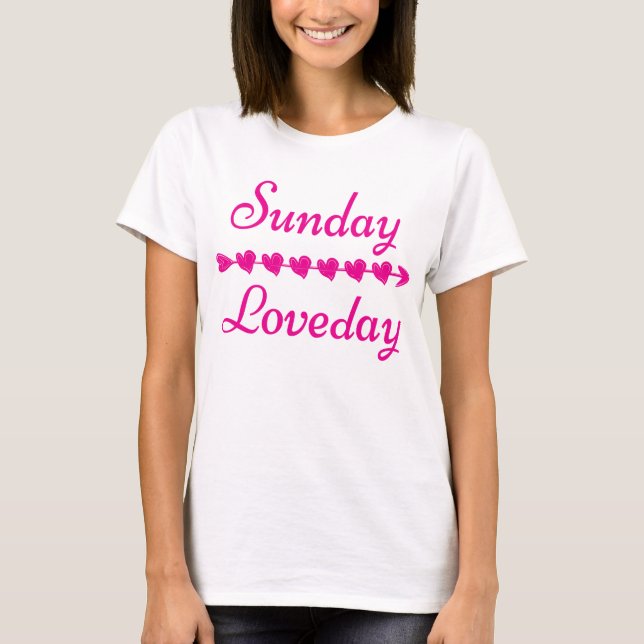 T-shirt Pink Sunday Love Day Boyfriend slouch tee (Devant)