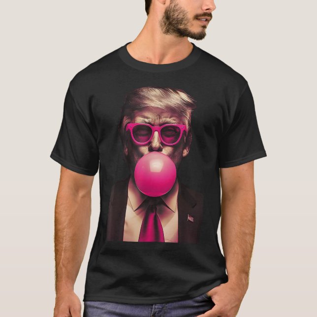 T-shirt Pink Sungles Trump Bubble Gum Shirt Vote President (Devant)