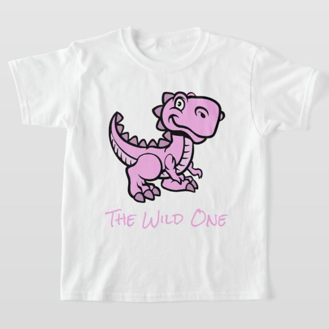 T-shirt Pink T Rex Dinosaur Nom personnalisé (Poser)