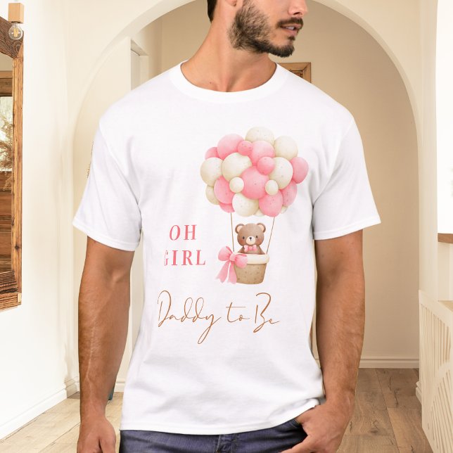 T-shirt Pink Teddy Ours Oh Fille Balloon Papa À Être (Créateur téléchargé)