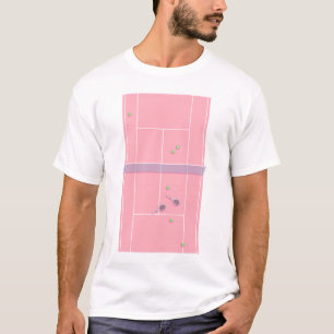 T-shirt Pink Tennis Court Preppy Joueur de tennis moderne