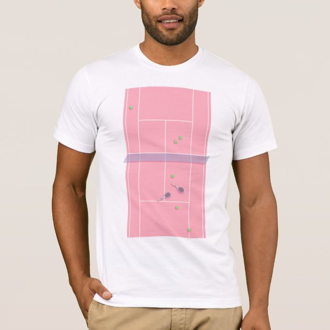 T-shirt Pink Tennis Court Preppy Joueur de tennis moderne (Devant)