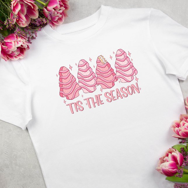 T-shirt Pink Tis Season Noël Tree Cake Holiday (Créateur téléchargé)