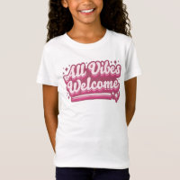 Pink Toutes les Vibes Bienvenue Typographie Girl's
