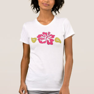 T-shirt Pink Tropical Hawaiian Island Hibiscus Flower