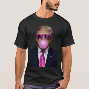 T-shirt Pink Trump Bubble Gum 2024 Vote Président Funny Cu