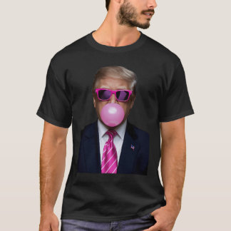 T-shirt Pink Trump Bubble Gum Shirt 2024 Vote Président Fu