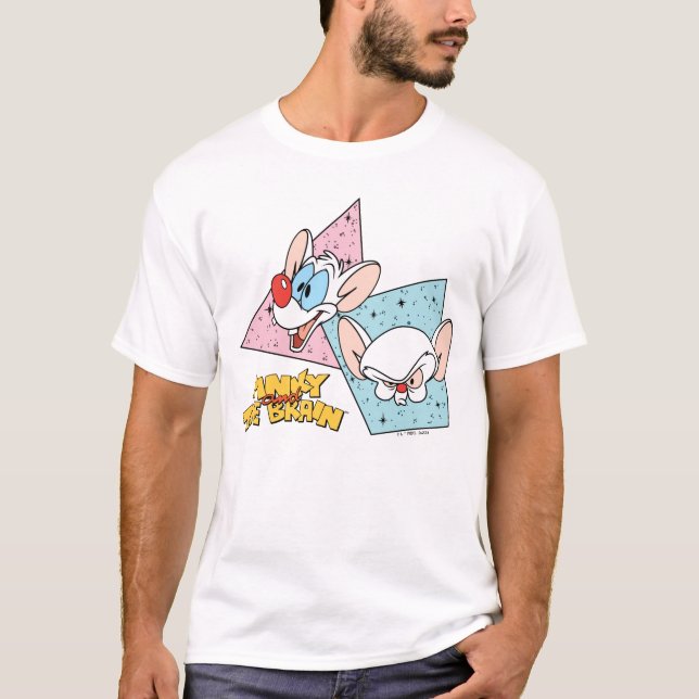 T-shirt Pinky et le cerveau | Graphiques de caractères rét (Devant)