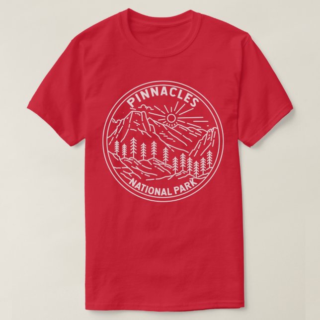 T-shirt Pinnacles National Park California Monoline (Design devant)