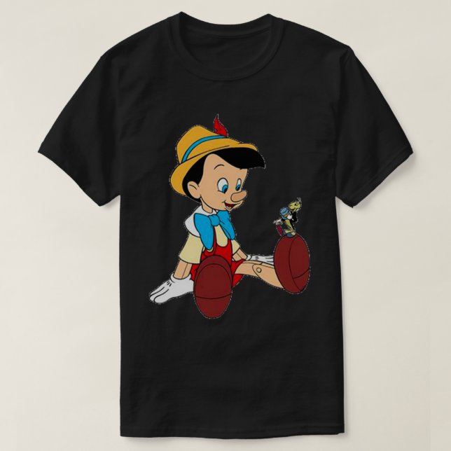 T-shirt Pinochio Et Sticker Bleu De Cricket À Parler (Design devant)