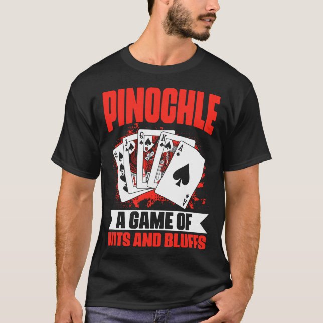 T-shirt Pinochle Wits Et Bluffs Pinochle jeu de carte Pino (Devant)