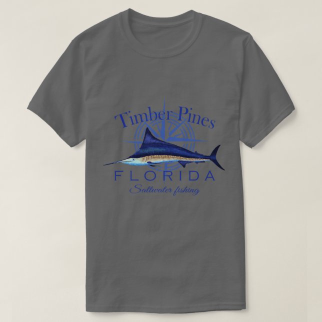 T-shirt Pins de bois Floride Sailfish Billfish Saltwater F (Design devant)