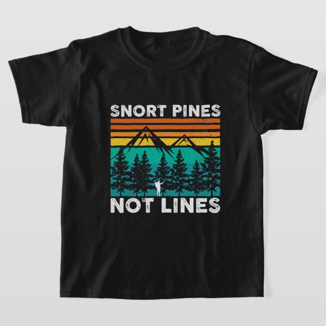 T-shirt Pins de ronfle Pas de lignes drôle Camping Randonn (Poser)