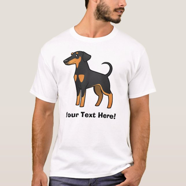 T-shirt Pinscher de dobermann de bande dessinée (oreilles (Devant)