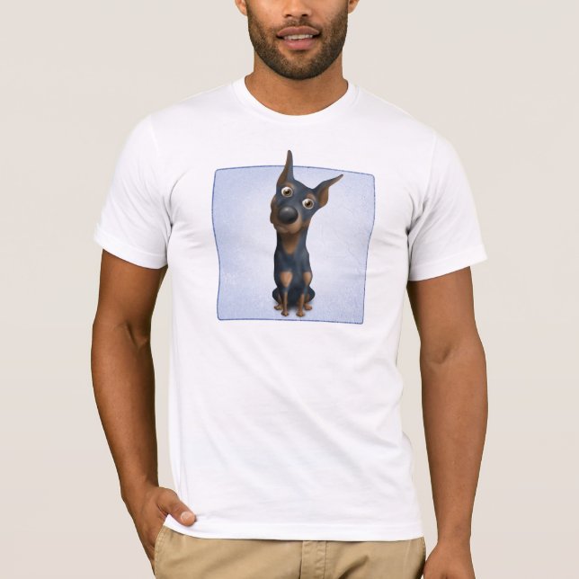 T-shirt Pinscher de dobermann (noir et Tan) DOB1 (Devant)