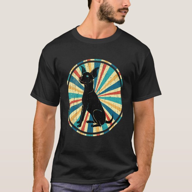 T-shirt Pinscher nain rétro (Devant)