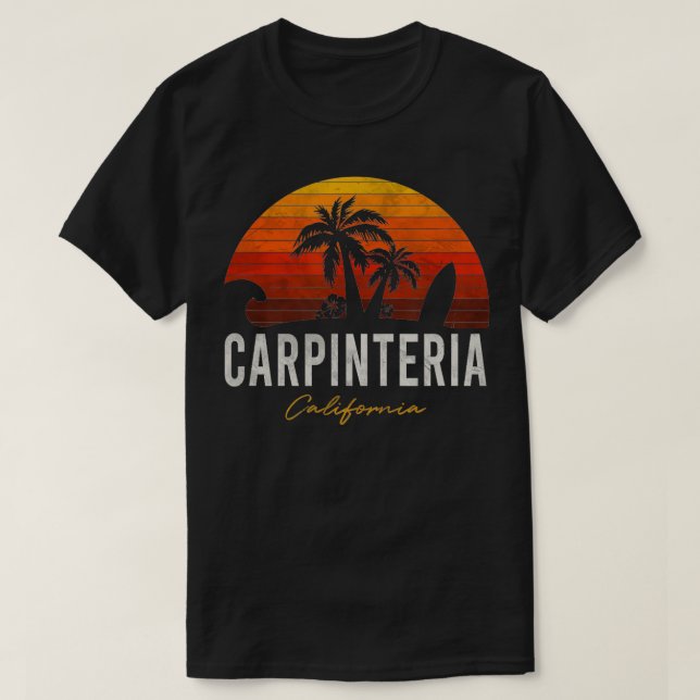 T-shirt Pinteria Beach California Palms Surf de vacances S (Design devant)