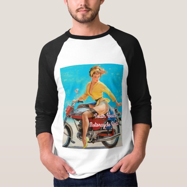 T-shirt Pinup Motorcycle (Devant)