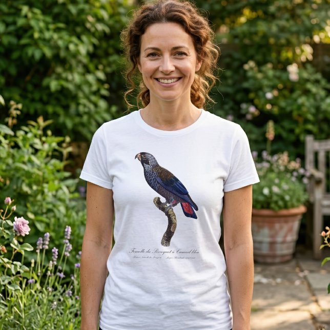 T-shirt Pionus sombre, Pionus fuscus (Dusky Parrot or Dusky Pionus, Pionus fuscus. Women Basic White T-Shirt)