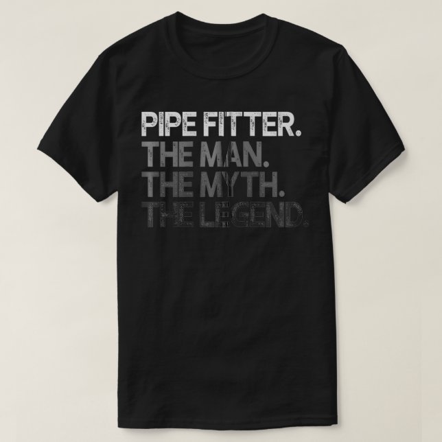 T-shirt Pipe Fitter L'Homme Mythe Légende Cadeau Zip (Design devant)
