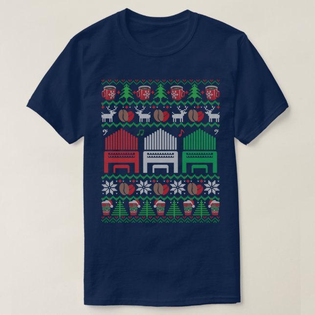 T-shirt Pipe Orgue Vilain Noël Sweet Café Lover Gif (Design devant)