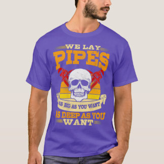 T-shirt Pipefitter Funky Plumber Image Sur Le Dos