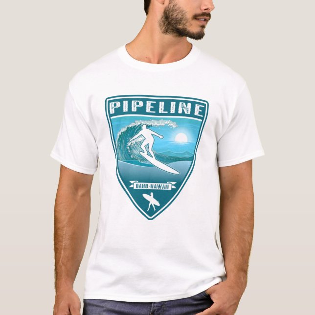T-shirt Pipeline Oahu Hawaii (Devant)