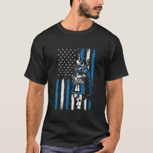 T-shirt Piper On Us Drapeau Bagpier Bagpipe Joueur
