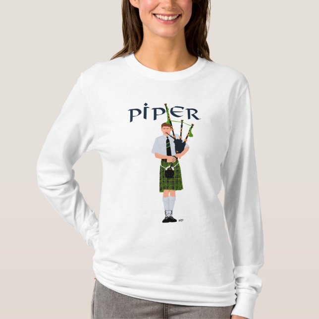 T-shirt PIPER Plaid Vert (Devant)