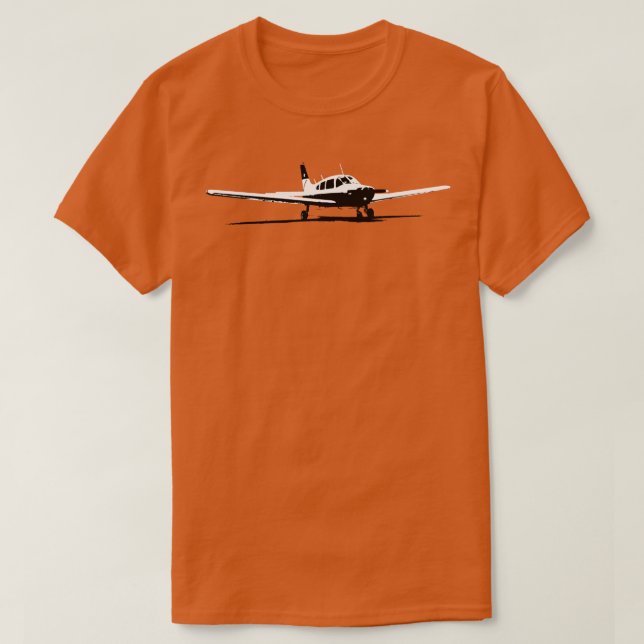 T-shirt Piper Warrior classique avion léger et blanc (Design devant)