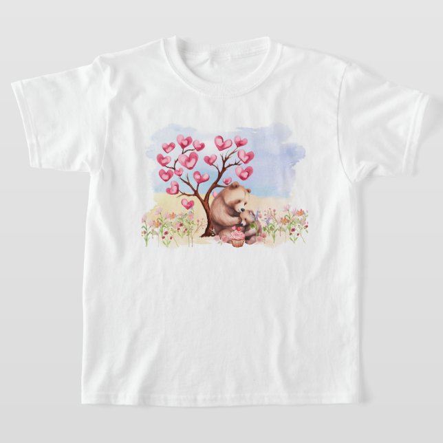 T-shirt Pique-nique de la Saint Valentin pour maman et béb (Poser)
