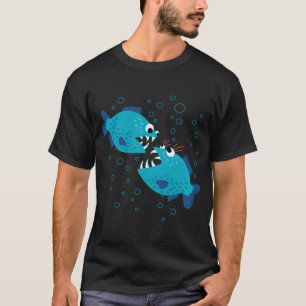 T-shirt Piranha drôle commérant Cartoon mignon d'eau An