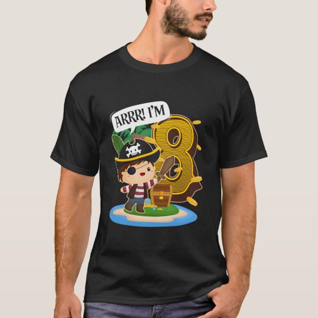T-shirt Pirate 8Th Py 8 Arrr I'M 8 (Devant)