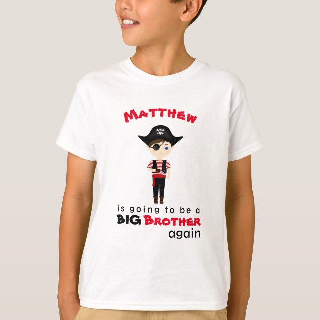 T-shirt Pirate Boy Big Brother encore (Devant)