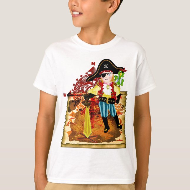 T-shirt Pirate boy et carte des trésors (Devant)