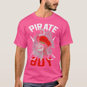T-shirt Pirate Boy Skeleton Halloween Funny Jolly roger