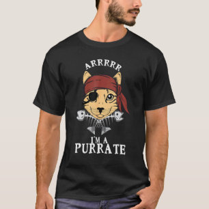 T-shirt Pirate Ca Arrrr Purrate Kitty Cache-œil en arête d