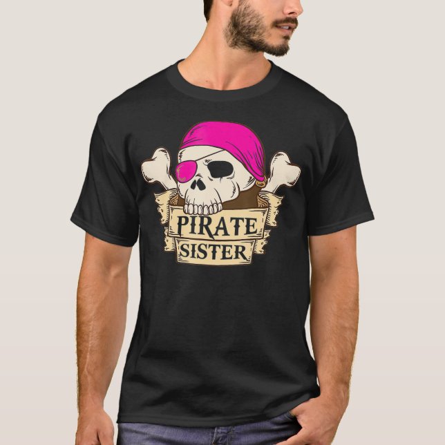 T-shirt Pirate capitaine chemise Soeur Pirate soeur Hallow (Devant)