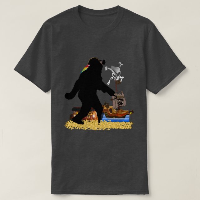 T-shirt Pirate Capitaine Treasure Chest Sasquatch (Design devant)