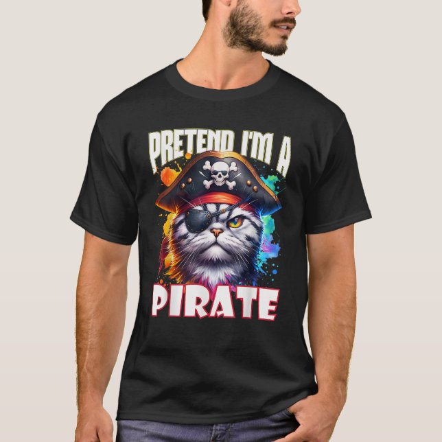 T-shirt Pirate Cat Adventure Funny Halloween Costume de ch (Devant)