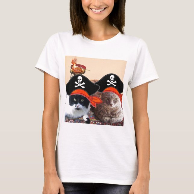 T-shirt PIRATE CATS, Parlez comme un jour de pirates (Devant)