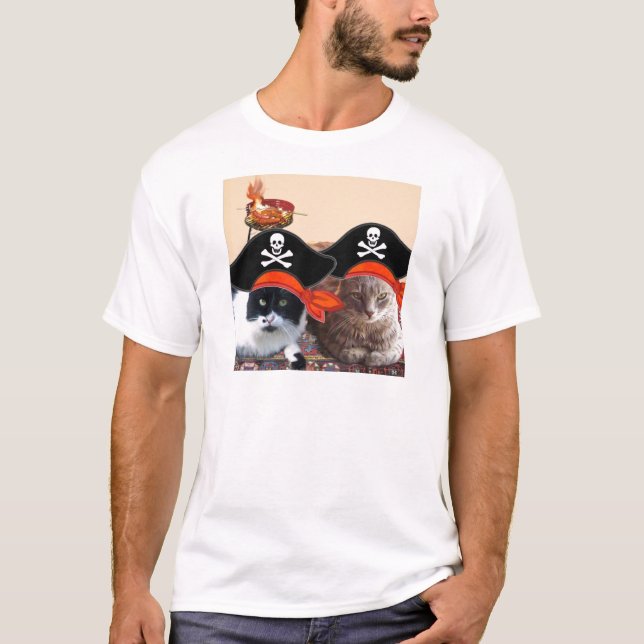 T-shirt PIRATE CATS, Parlez comme un jour de pirates (Devant)