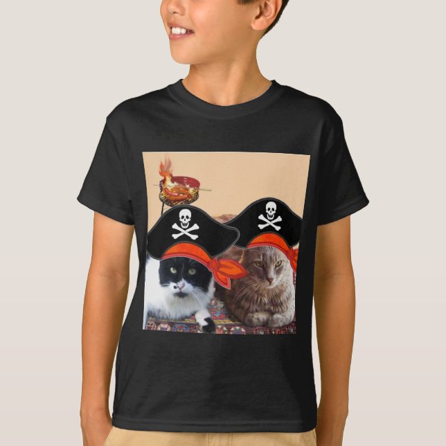 T-shirt PIRATE CATS, Parlez comme un jour de pirates (Devant)