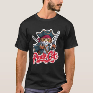 T-shirt Pirate Chat Funny Halloween Chat Jolly roger Chat