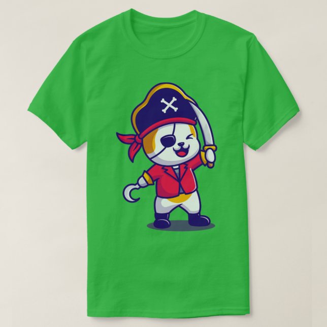 T-shirt Pirate Chat Mignon Avec Dessin Animé D'épée (Design devant)