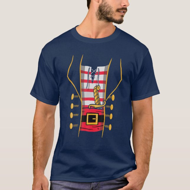T-shirt Pirate Costume Buccaneer Croisière Capitaine Homme (Devant)