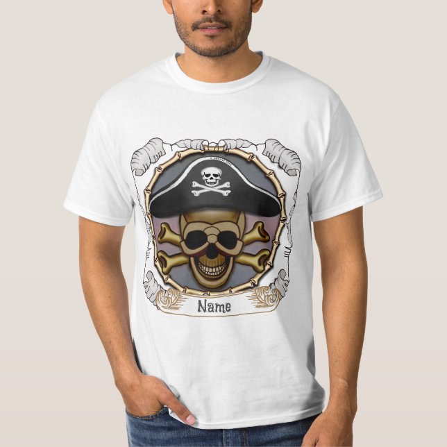 T-shirt Pirate Crâne et Os (Devant)